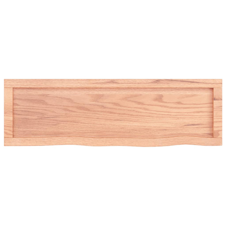 Wastafelblad 100X30X(2-4) Cm Behandeld Massief Hout Lichtbruin 100 x 30 x 4 cm