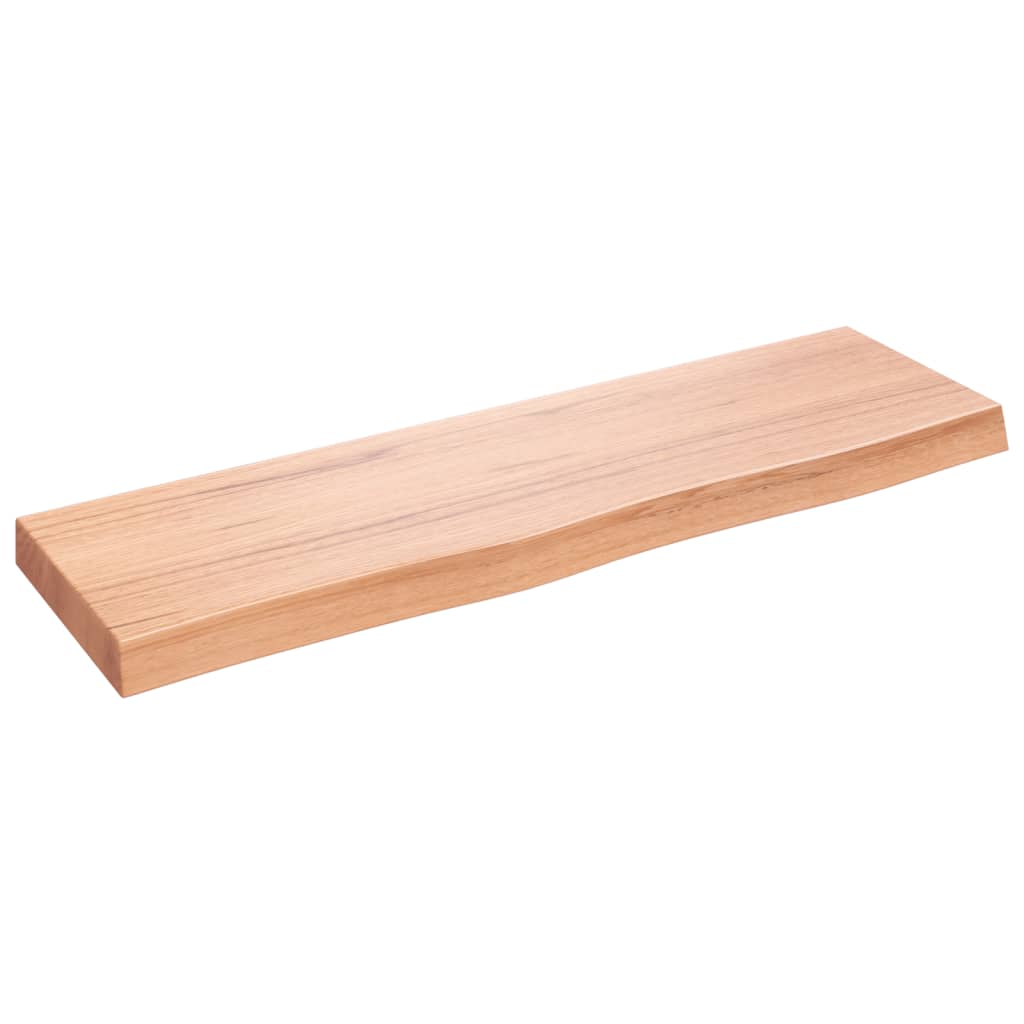 Wastafelblad 100X30X(2-6) Cm Behandeld Massief Hout Lichtbruin 100 x 30 x 6 cm