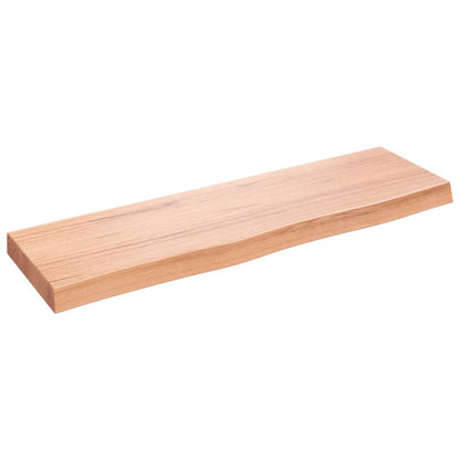 Wastafelblad 100X30X(2-6) Cm Behandeld Massief Hout Lichtbruin 100 x 30 x 6 cm