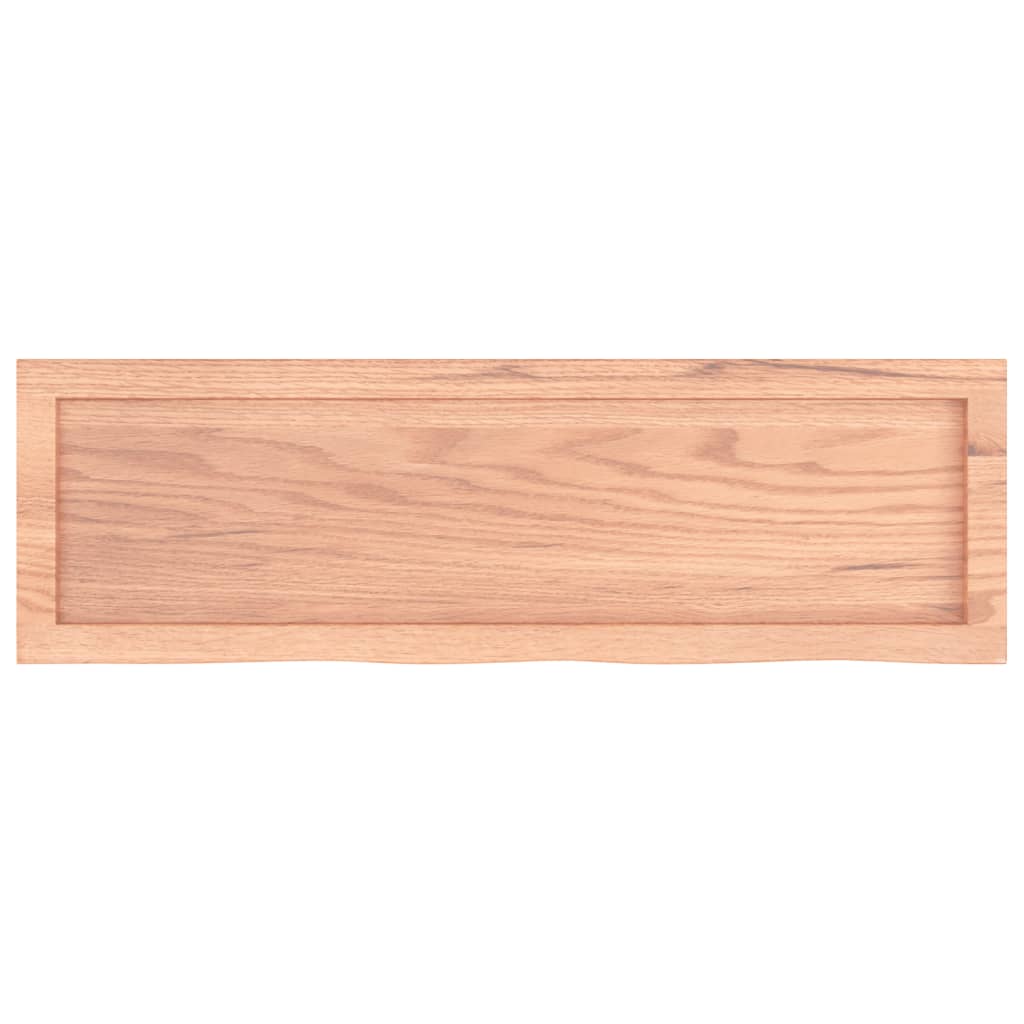 Wastafelblad 100X30X(2-6) Cm Behandeld Massief Hout Lichtbruin 100 x 30 x 6 cm