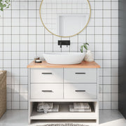 Washbasin top 100x40x2 treated solid wood light brown
