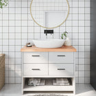 Washbasin countertop 100x40x(2-6) cm treated solid wood light brown