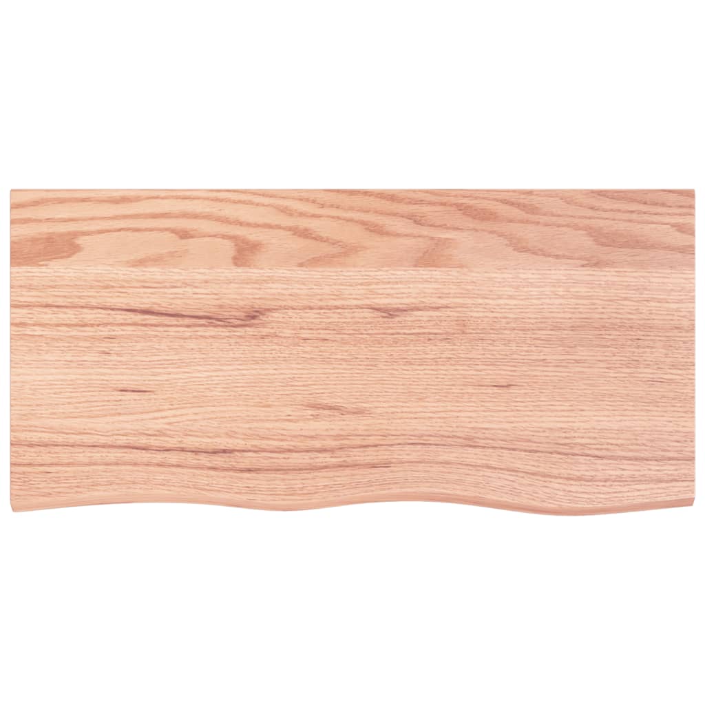 Wastafelblad 100X50X2 Behandeld Massief Hout Lichtbruin 100 x 50 x 2 cm