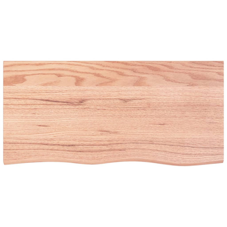 Wastafelblad 100X50X(2-4) Cm Behandeld Massief Hout Lichtbruin 100 x 50 x 4 cm