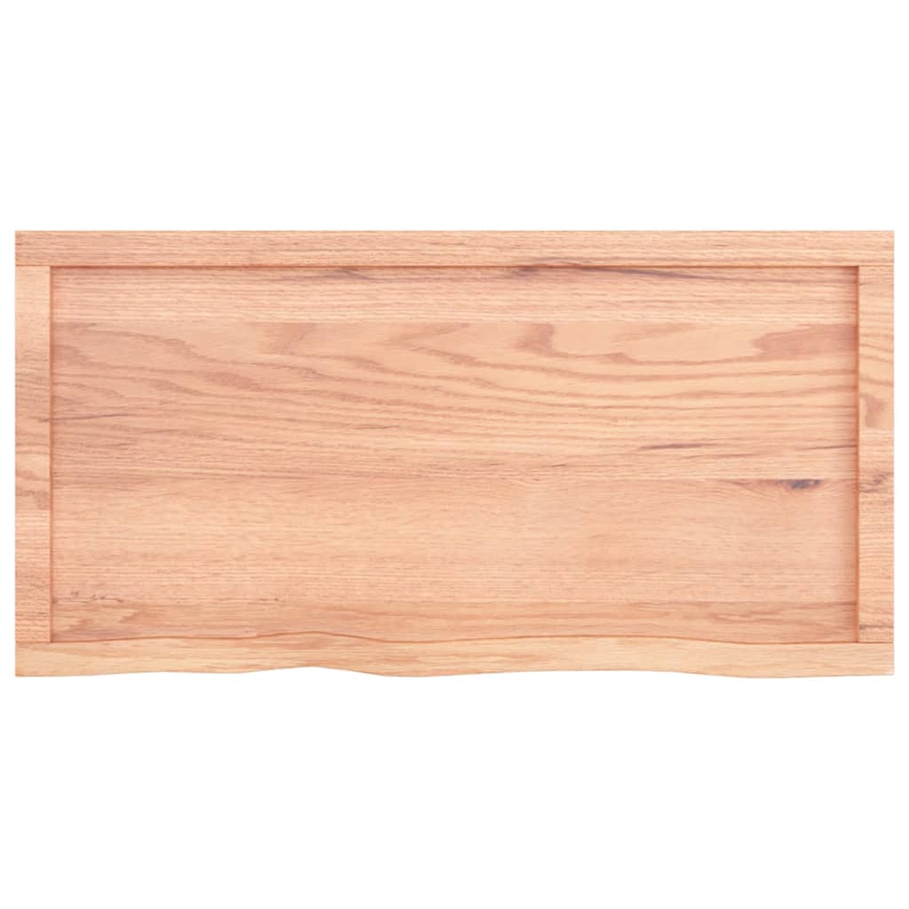 Wastafelblad 100X50X(2-4) Cm Behandeld Massief Hout Lichtbruin 100 x 50 x 4 cm