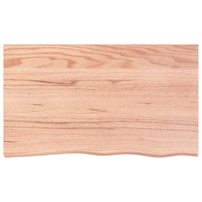 Wastafelblad 100X60X2 Behandeld Massief Hout Lichtbruin 100 x 60 x 2 cm
