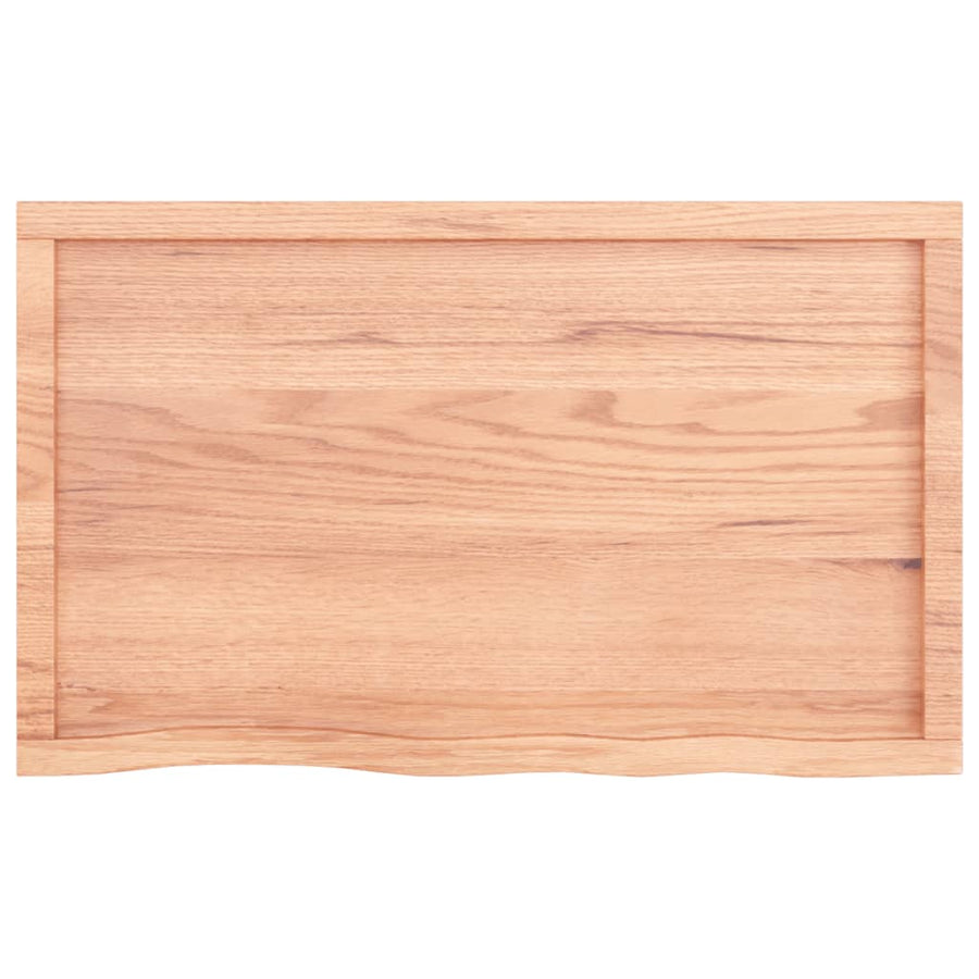 Wastafelblad 100X60X(2-4) Cm Behandeld Massief Hout Lichtbruin 100 x 60 x 4 cm