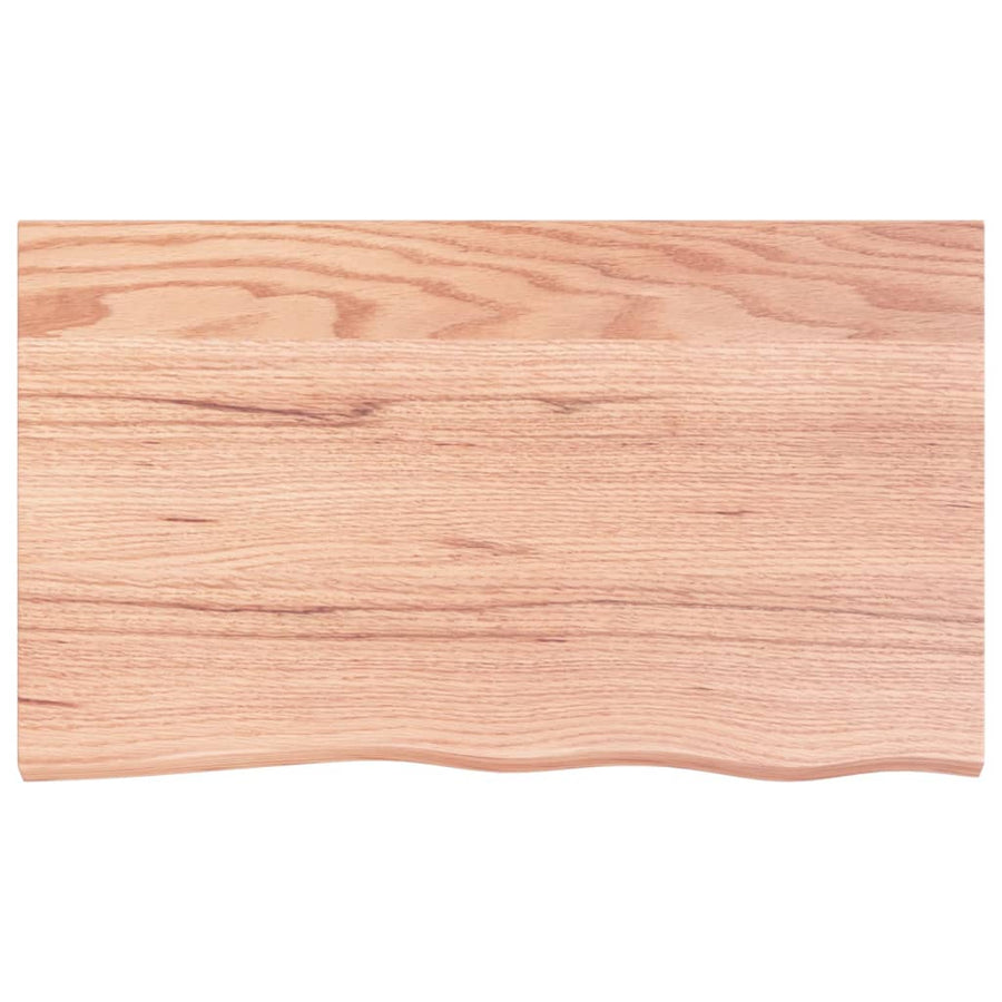 Wastafelblad 100X60X(2-6) Cm Behandeld Massief Hout Lichtbruin 100 x 60 x 6 cm