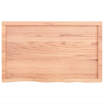 Wastafelblad 100X60X(2-6) Cm Behandeld Massief Hout Lichtbruin 100 x 60 x 6 cm