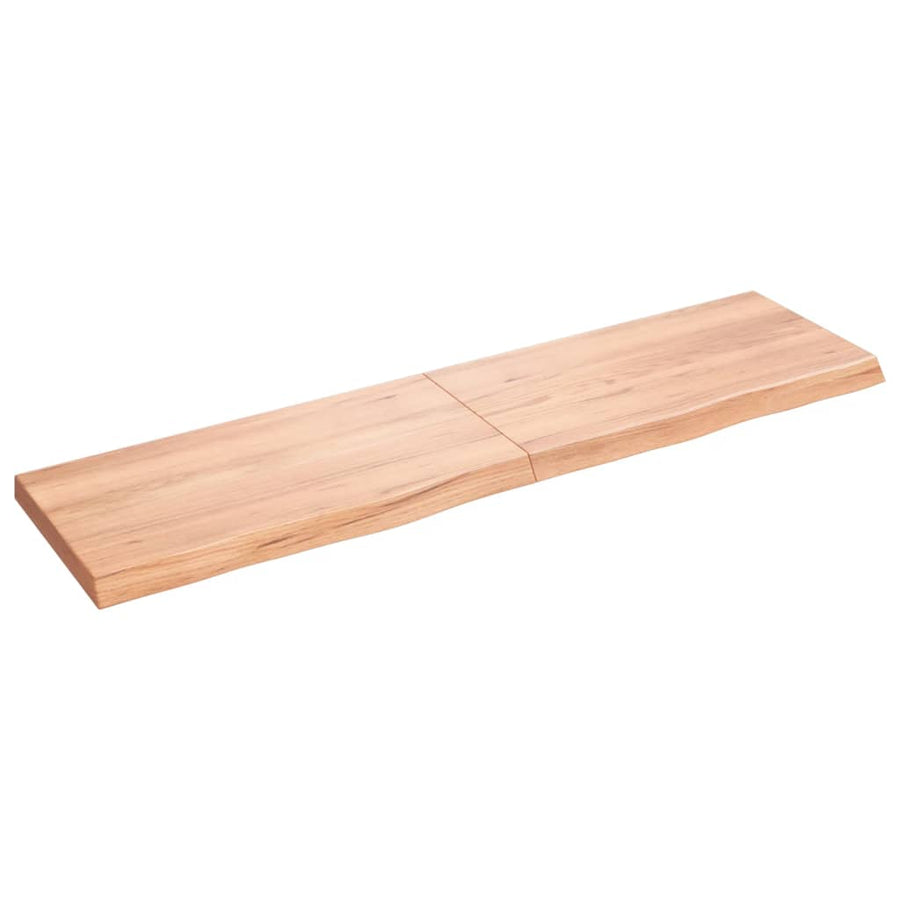 Wastafelblad 120X30X(2-4) Cm Behandeld Massief Hout Lichtbruin 120 x 30 x 4 cm