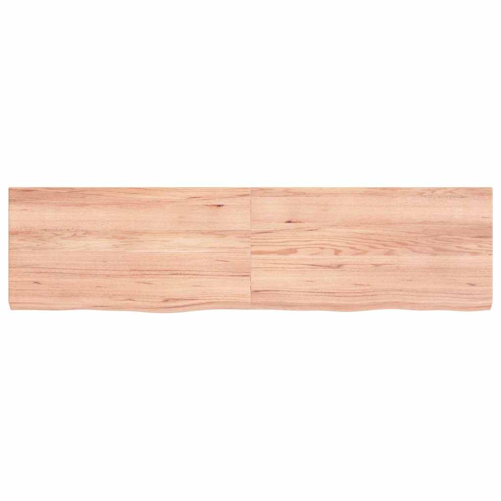 Wastafelblad 120X30X(2-4) Cm Behandeld Massief Hout Lichtbruin 120 x 30 x 4 cm