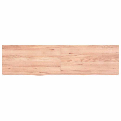 Wastafelblad 120X30X(2-4) Cm Behandeld Massief Hout Lichtbruin 120 x 30 x 4 cm