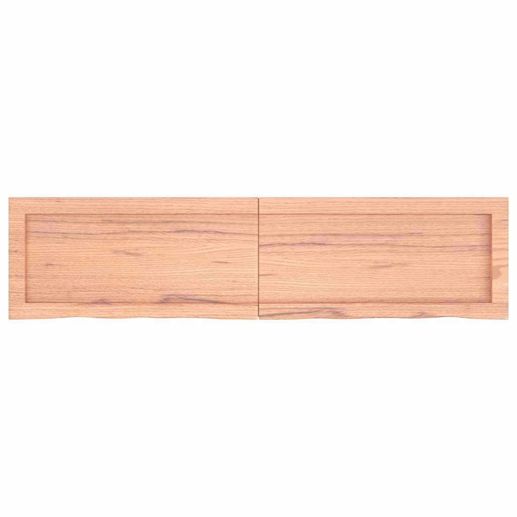Wastafelblad 120X30X(2-4) Cm Behandeld Massief Hout Lichtbruin 120 x 30 x 4 cm