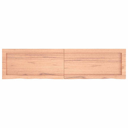 Wastafelblad 120X30X(2-4) Cm Behandeld Massief Hout Lichtbruin 120 x 30 x 4 cm