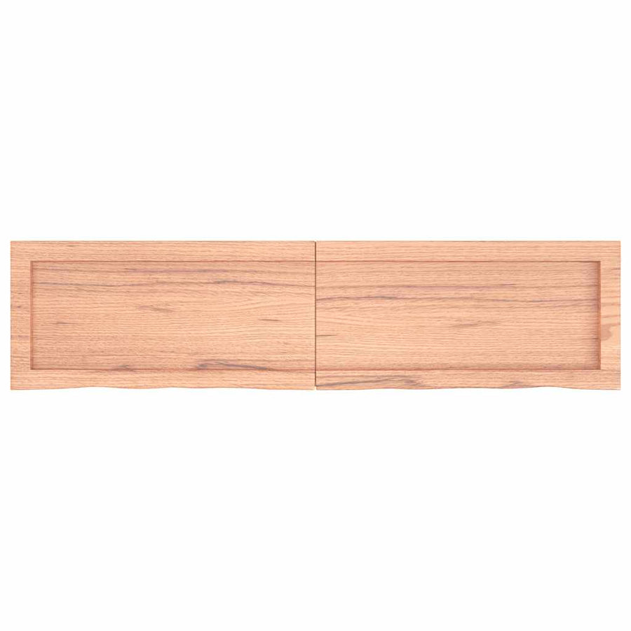 Wastafelblad 120X30X(2-4) Cm Behandeld Massief Hout Lichtbruin 120 x 30 x 4 cm