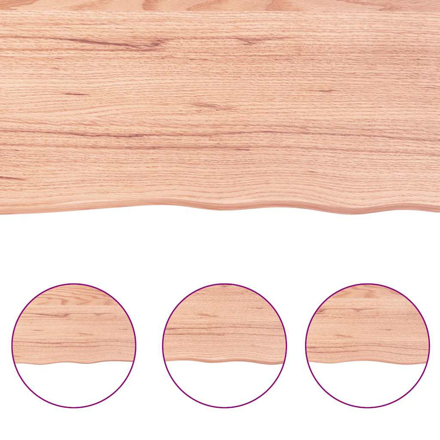 Wastafelblad 120X30X(2-4) Cm Behandeld Massief Hout Lichtbruin 120 x 30 x 4 cm