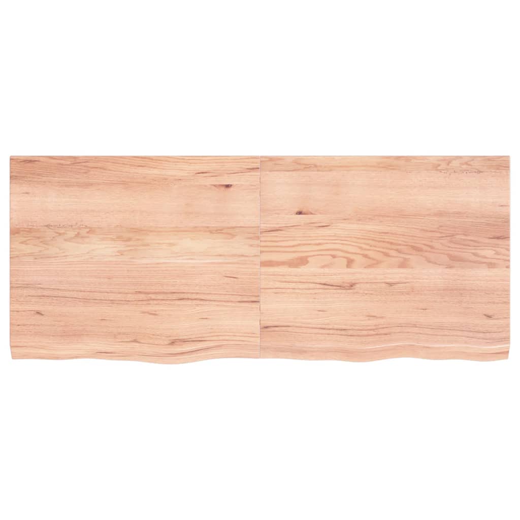 Wastafelblad 120X50X(2-4) Cm Behandeld Massief Hout Lichtbruin 120 x 50 x 4 cm