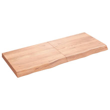 Wastafelblad 120X50X(2-6) Cm Behandeld Massief Hout Lichtbruin 120 x 50 x 6 cm