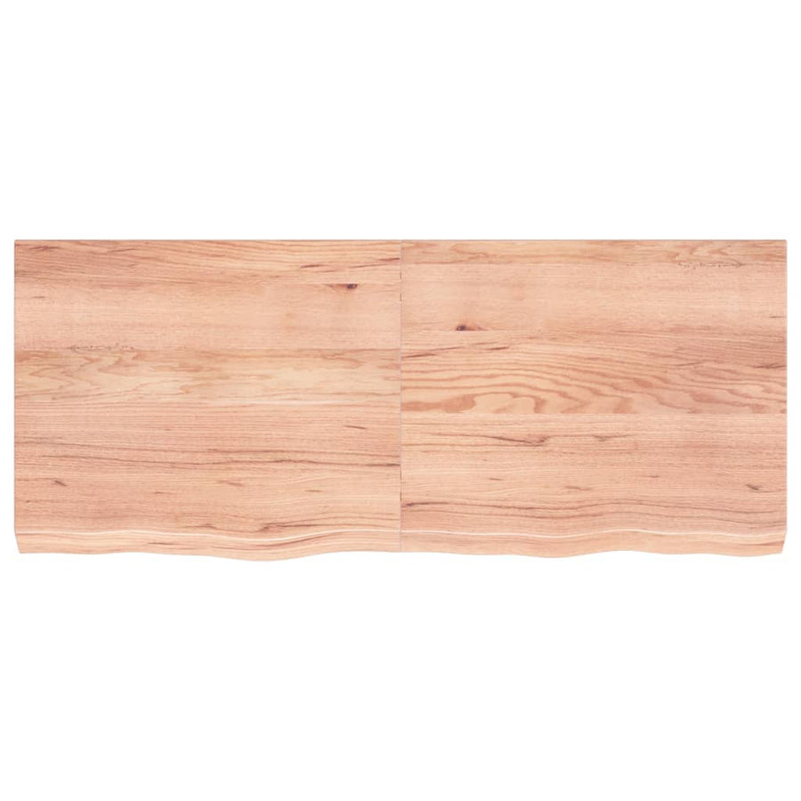 Wastafelblad 120X50X(2-6) Cm Behandeld Massief Hout Lichtbruin 120 x 50 x 6 cm
