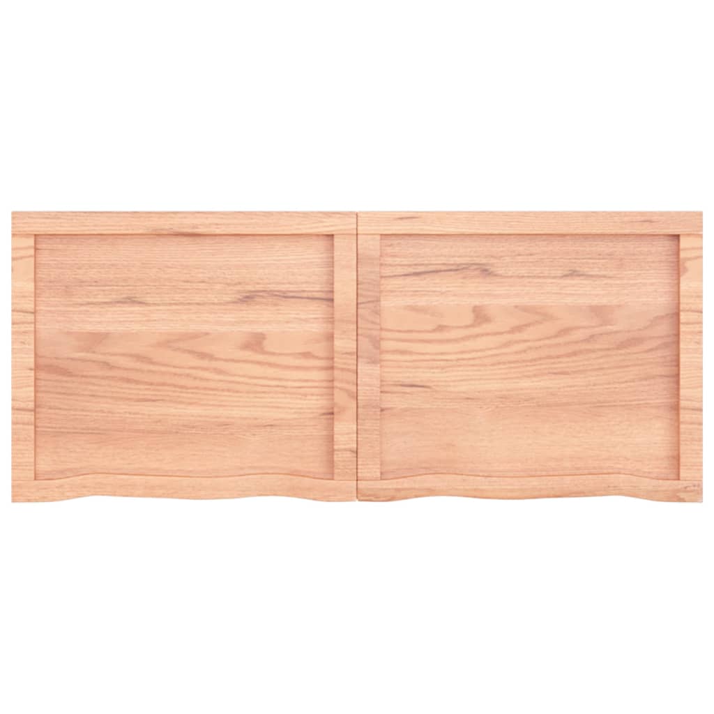 Wastafelblad 120X50X(2-6) Cm Behandeld Massief Hout Lichtbruin 120 x 50 x 6 cm