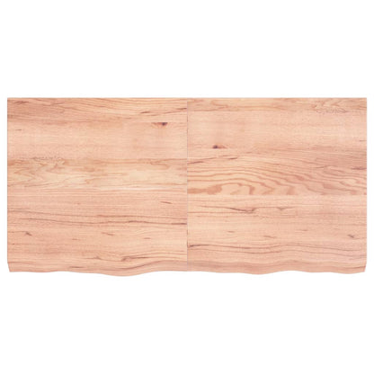 Wastafelblad 120X60X(2-6) Cm Behandeld Massief Hout Lichtbruin 120 x 60 x 6 cm