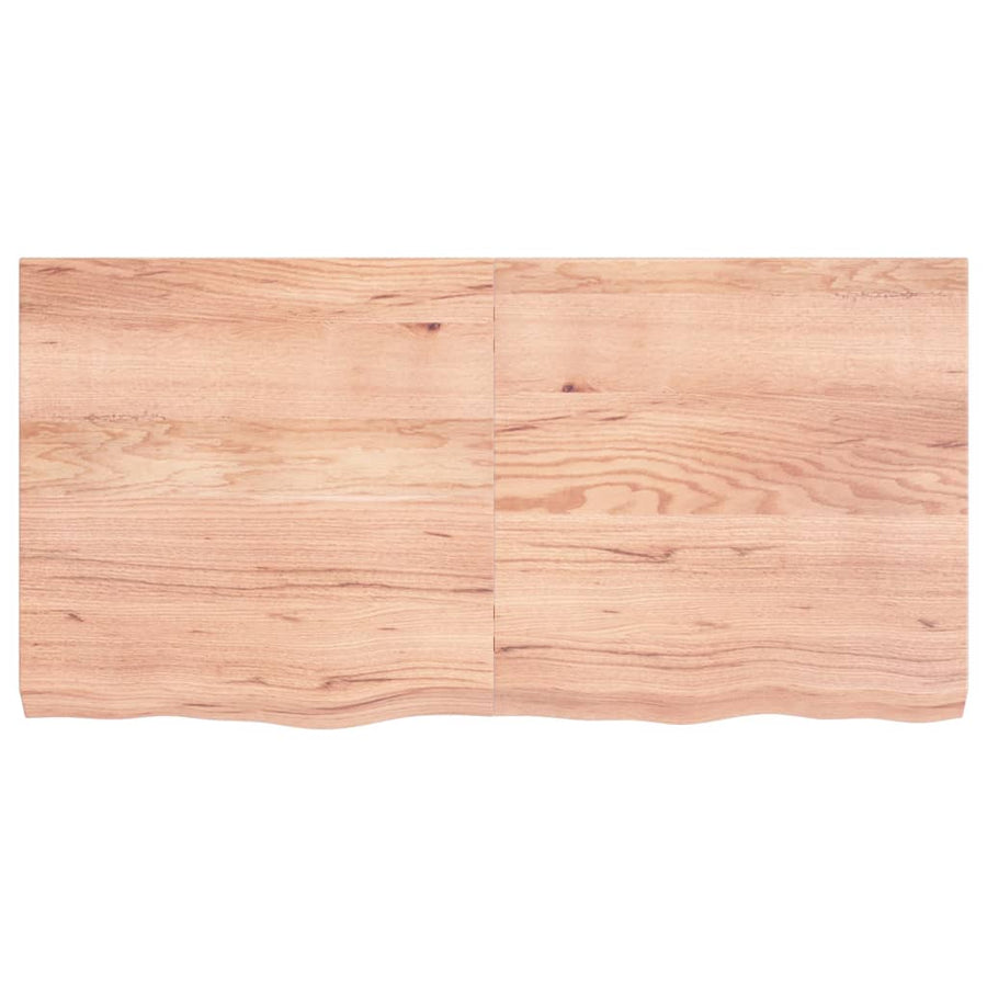 Wastafelblad 120X60X(2-6) Cm Behandeld Massief Hout Lichtbruin 120 x 60 x 6 cm