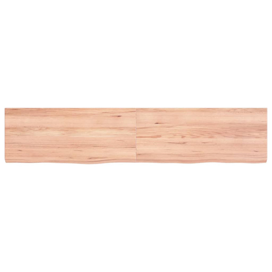 Wastafelblad 140x30x(2-4) cm behandeld massief hout lichtbruin