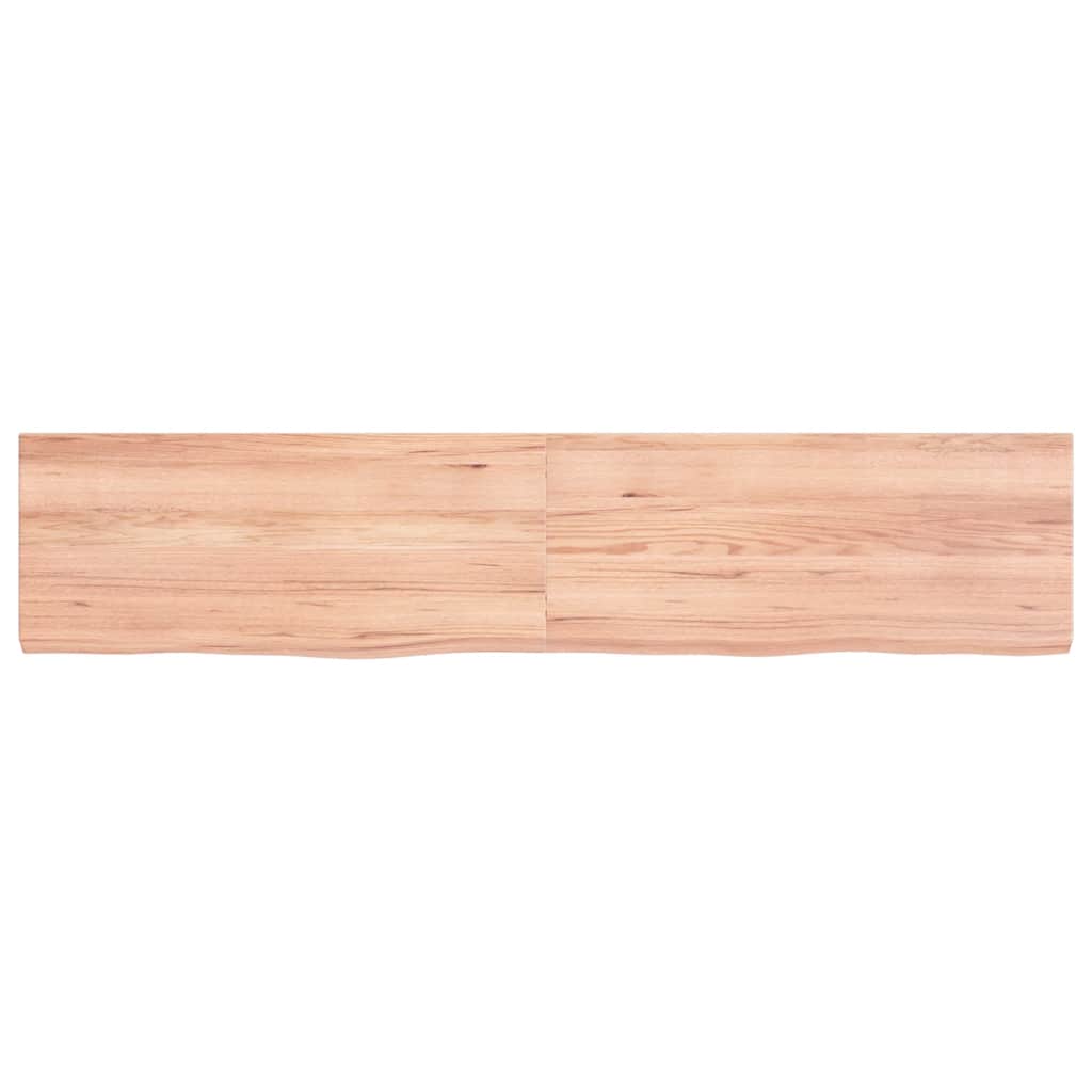 Wastafelblad 140x30x(2-4) cm behandeld massief hout lichtbruin