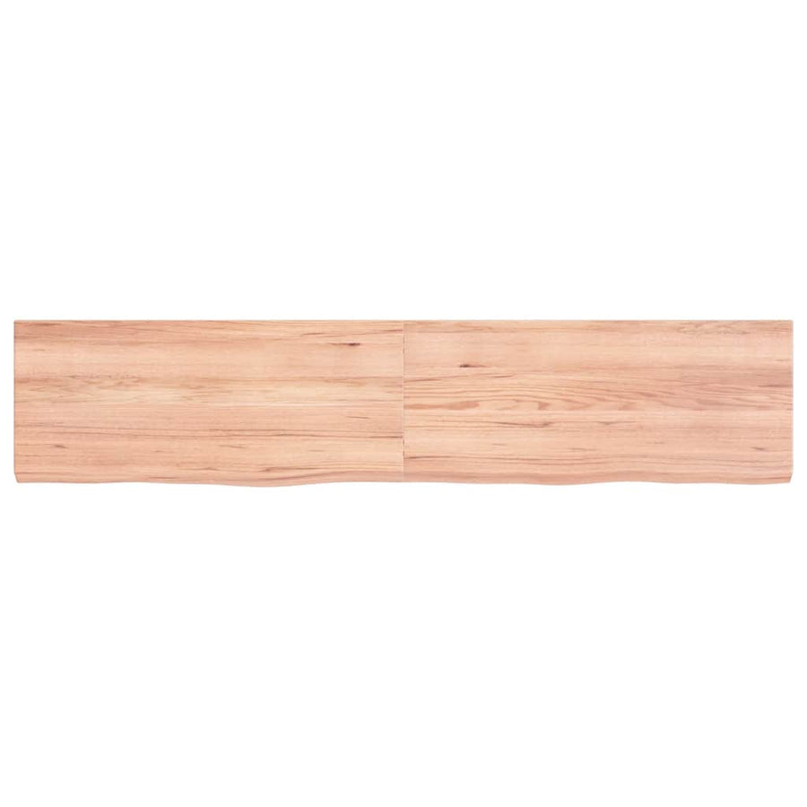 Wastafelblad 140x30x(2-4) cm behandeld massief hout lichtbruin
