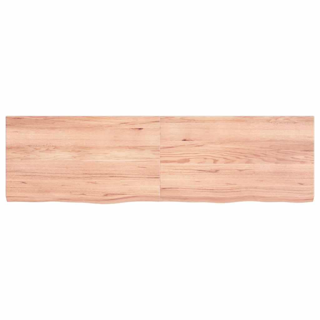 Wastafelblad 140X40X(2-4) Cm Behandeld Massief Hout Lichtbruin 140 x 40 x 4 cm