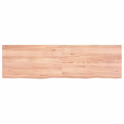 Wastafelblad 140X40X(2-4) Cm Behandeld Massief Hout Lichtbruin 140 x 40 x 4 cm