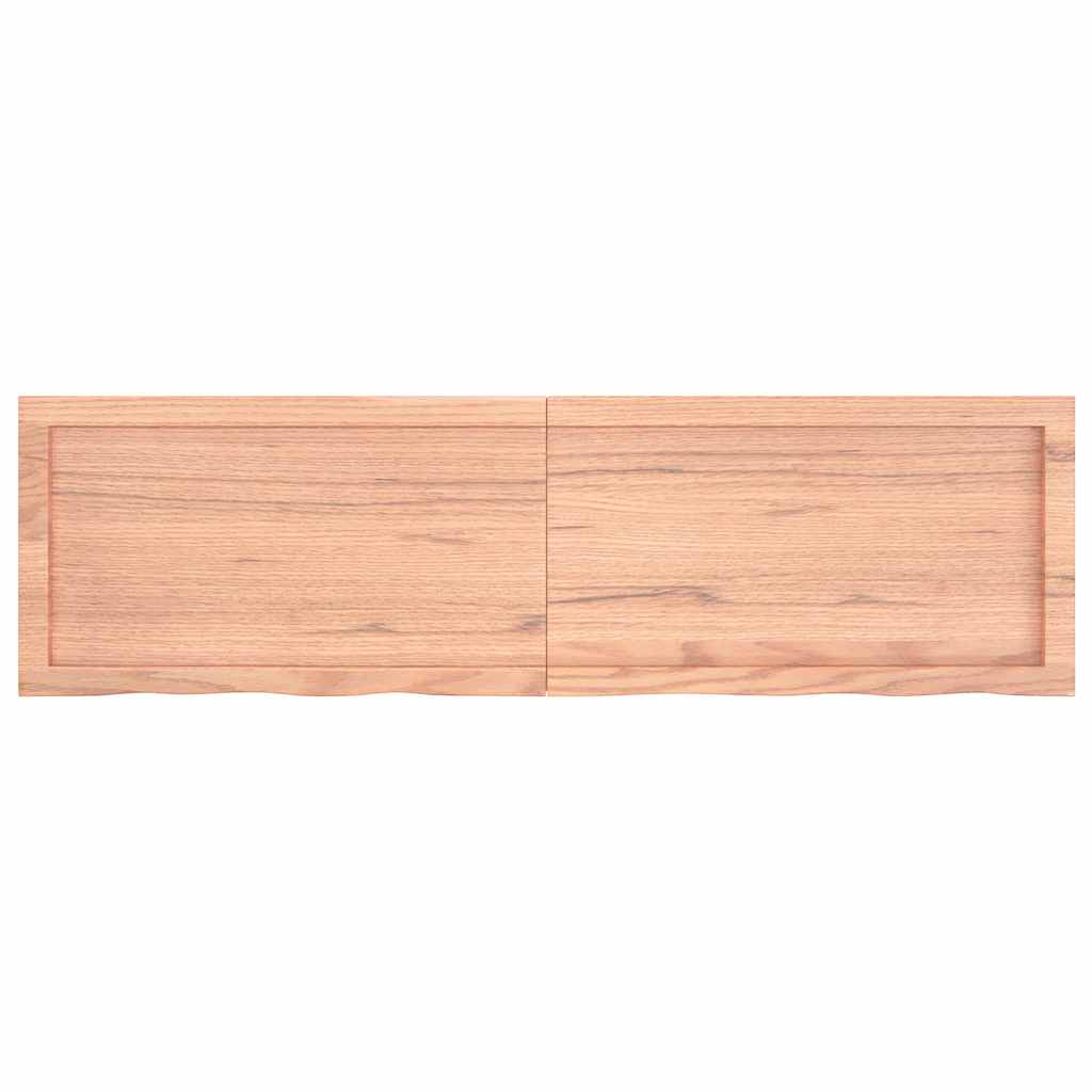 Wastafelblad 140X40X(2-4) Cm Behandeld Massief Hout Lichtbruin 140 x 40 x 4 cm