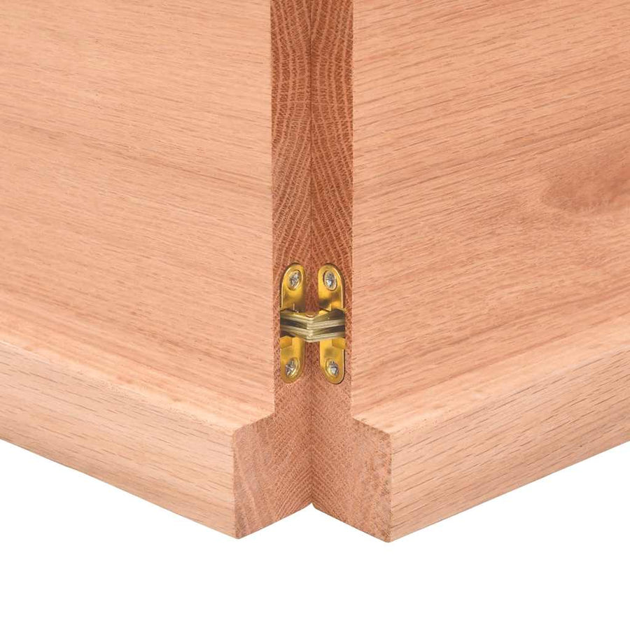Wastafelblad 140X40X(2-4) Cm Behandeld Massief Hout Lichtbruin 140 x 40 x 4 cm