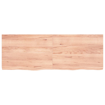 Wastafelblad 140X50X(2-4) Cm Behandeld Massief Hout Lichtbruin 140 x 50 x 4 cm