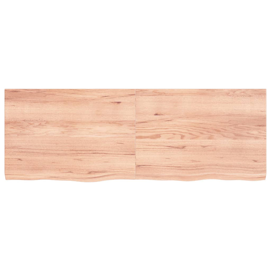 Wastafelblad 140X50X(2-4) Cm Behandeld Massief Hout Lichtbruin 140 x 50 x 4 cm