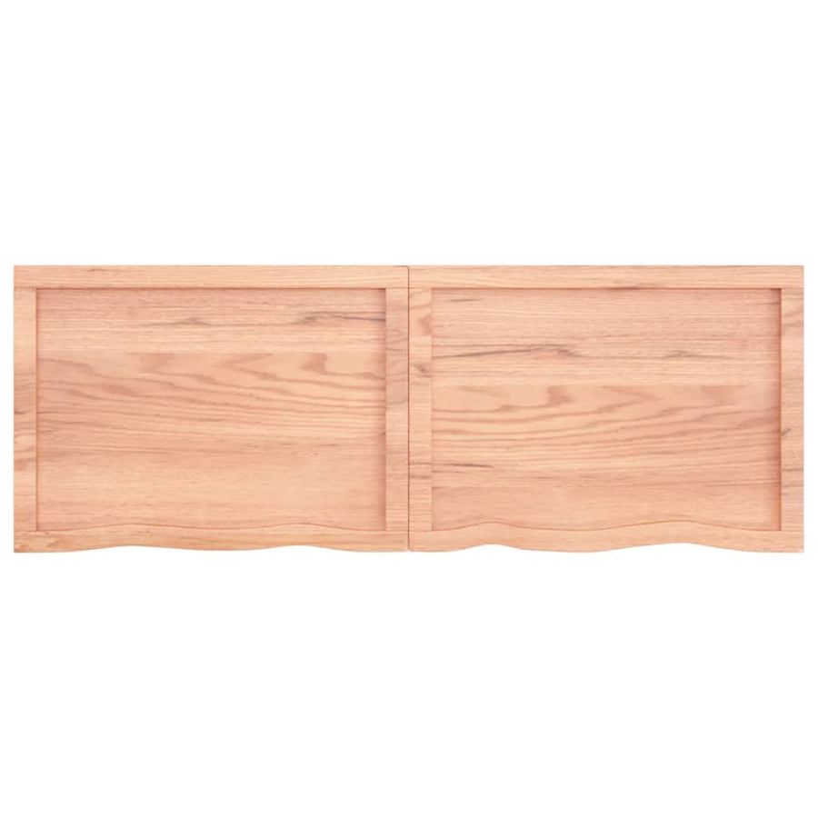 Wastafelblad 140X50X(2-4) Cm Behandeld Massief Hout Lichtbruin 140 x 50 x 4 cm