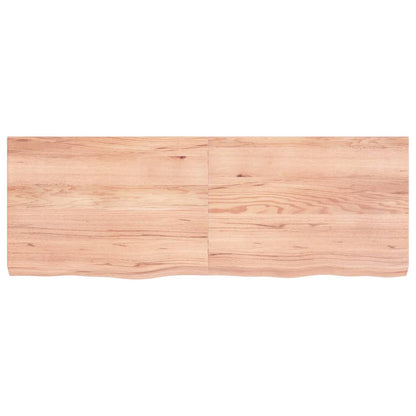 Wastafelblad 140X50X(2-6) Cm Behandeld Massief Hout Lichtbruin 140 x 50 x 6 cm