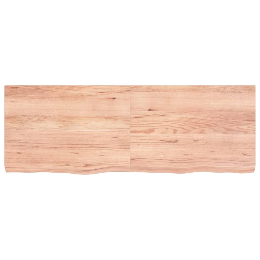 Wastafelblad 140X50X(2-6) Cm Behandeld Massief Hout Lichtbruin 140 x 50 x 6 cm