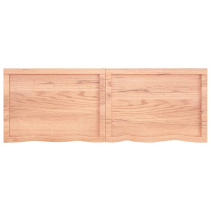 Wastafelblad 140X50X(2-6) Cm Behandeld Massief Hout Lichtbruin 140 x 50 x 6 cm