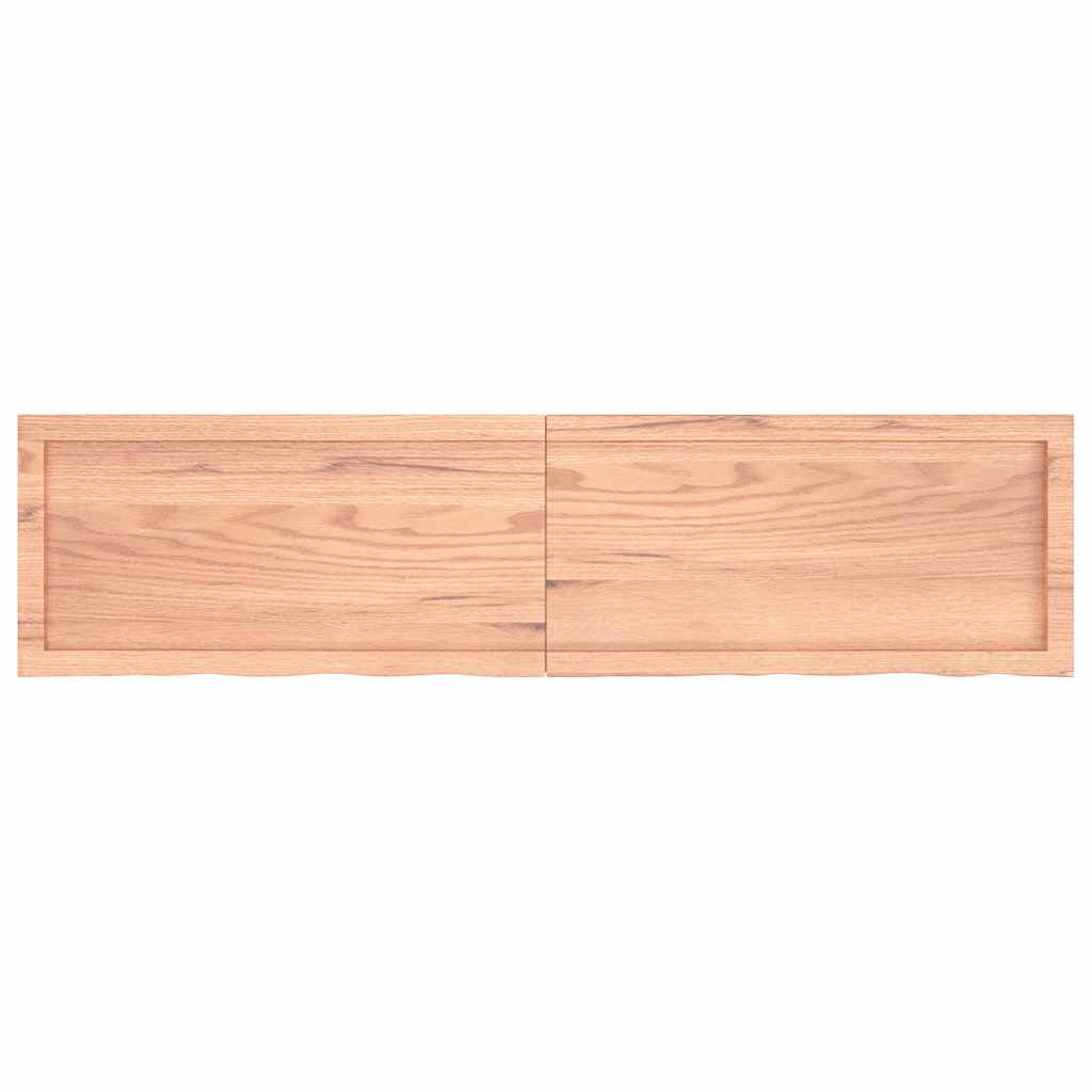 Wastafelblad 160X40X(2-4) Cm Behandeld Massief Hout Lichtbruin 160 x 40 x 4 cm