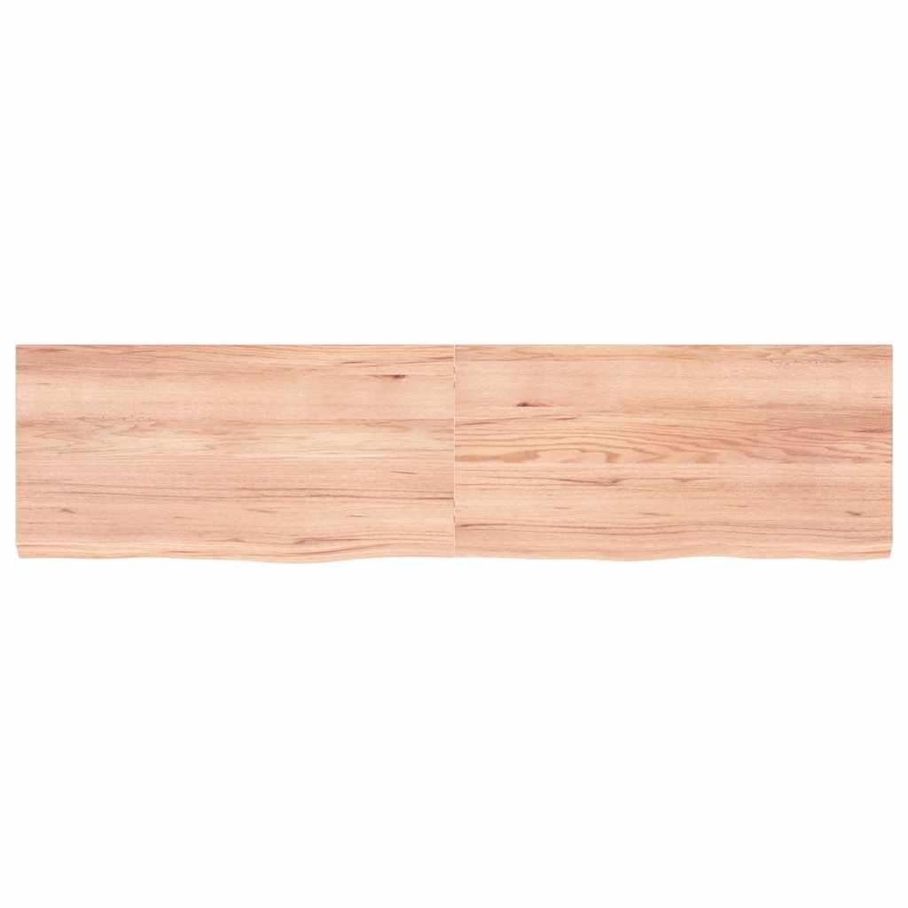 Wastafelblad 160X40X(2-4) Cm Behandeld Massief Hout Lichtbruin 160 x 40 x 4 cm