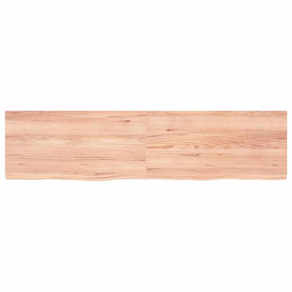 Wastafelblad 160X40X(2-4) Cm Behandeld Massief Hout Lichtbruin 160 x 40 x 4 cm