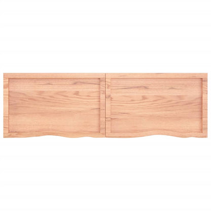 Wastafelblad 160X50X(2-6) Cm Behandeld Massief Hout Lichtbruin 160 x 50 x 6 cm