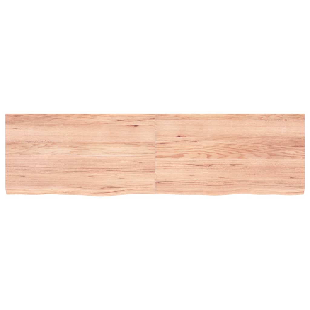 Wastafelblad 180X50X(2-4) Cm Behandeld Massief Hout Lichtbruin 180 x 50 x 4 cm