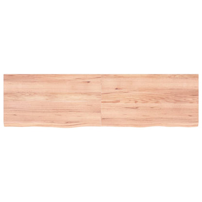 Wastafelblad 180X50X(2-4) Cm Behandeld Massief Hout Lichtbruin 180 x 50 x 4 cm