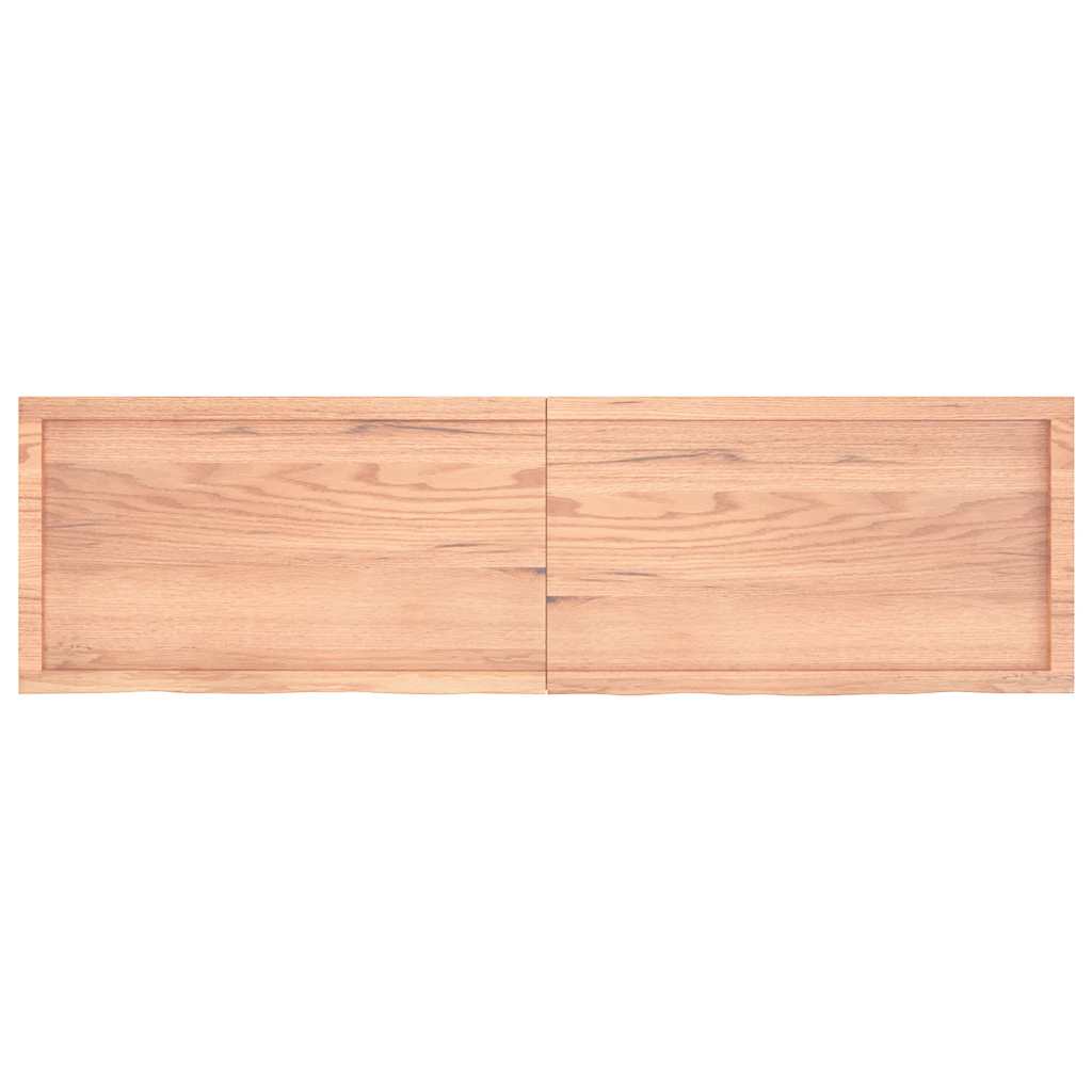 Wastafelblad 180X50X(2-4) Cm Behandeld Massief Hout Lichtbruin 180 x 50 x 4 cm