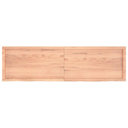 Wastafelblad 180X50X(2-4) Cm Behandeld Massief Hout Lichtbruin 180 x 50 x 4 cm