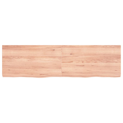 Wastafelblad 180X50X(2-6) Cm Behandeld Massief Hout Lichtbruin 180 x 50 x 6 cm