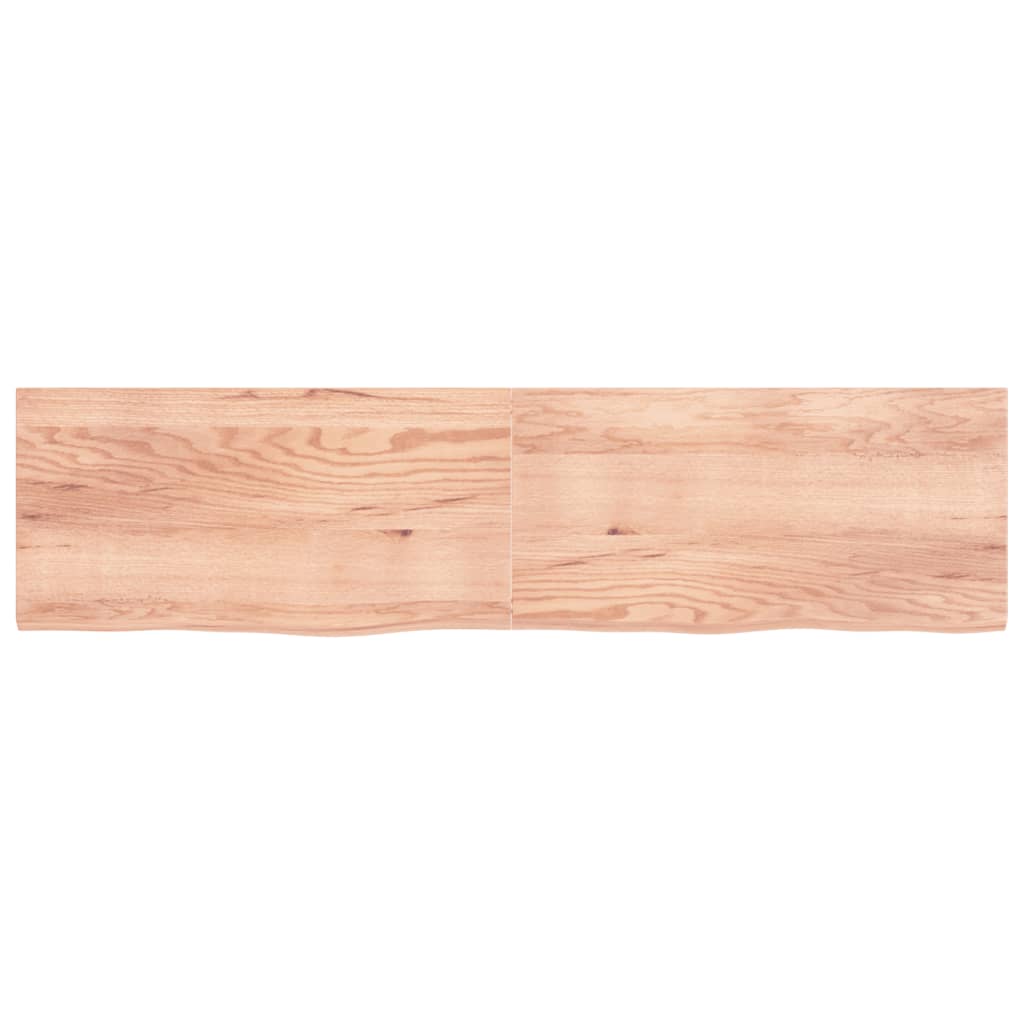 Wastafelblad 200X50X(2-4) Cm Behandeld Massief Hout Lichtbruin 200 x 50 x 4 cm