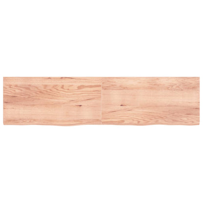 Wastafelblad 200X50X(2-4) Cm Behandeld Massief Hout Lichtbruin 200 x 50 x 4 cm